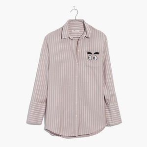 Madewell EMBROIDERED BRISTOL BUTTON-DOWN SHIRT XXS